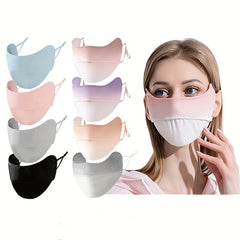 4pc Reusable Sunshade Face Mask Gradient UV Protection Washable Ice Silk