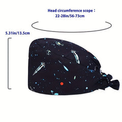 Cartoon Print Work Cap Adjustable Working Hat Cotton Surgical Caps