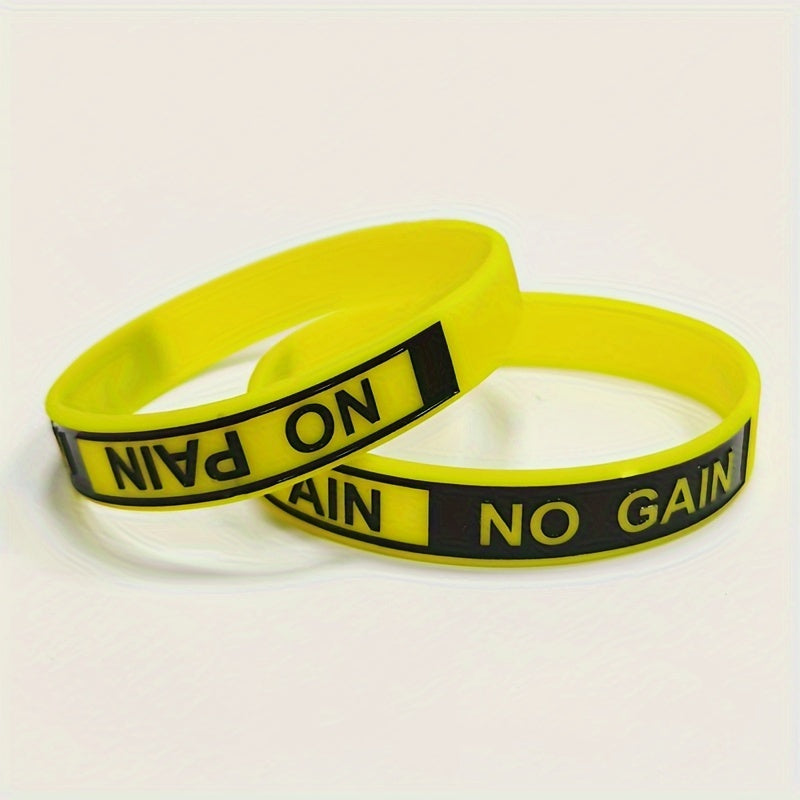 1pc No Pain No Gain Wristbands Motivational Silicone Bracelets