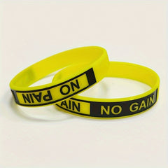 1pc No Pain No Gain Wristbands Motivational Silicone Bracelets