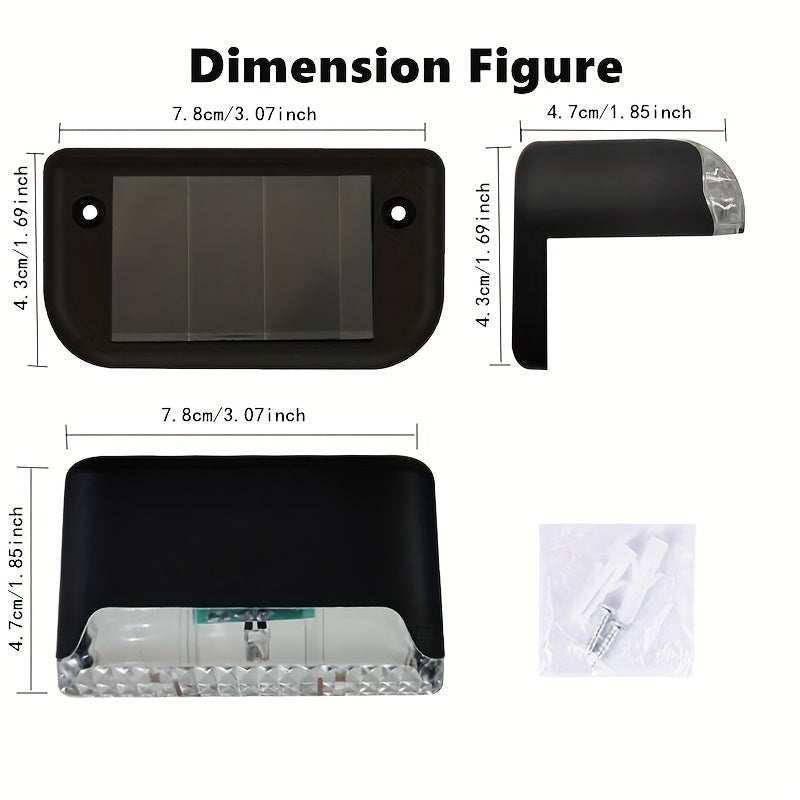 4pcs Solar Deck Lights Outdoor Waterproof Garden Balcony Villa Step Rail Lights