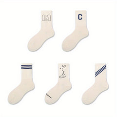 Women's Striped Sports Short Socks Breathable & Comfy Stockings