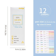 12 Piece 0.5mm Jelly Marker Pen Set for Students & Office Use