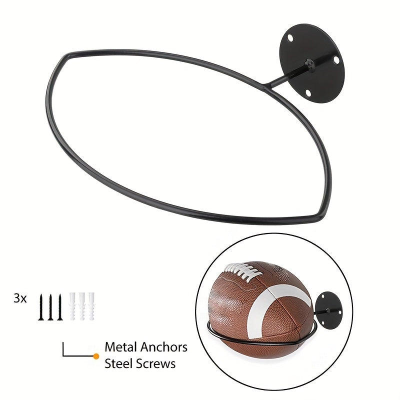 Wall Mounted Football & Rugby Rack for Home Gym Storage
