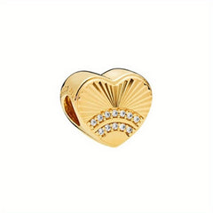 1pc Golden Beads Bee Honeycomb Crown Charm Diy Loose Beads