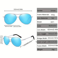 Men's Polarized Aviator Sunglasses Metal Frame