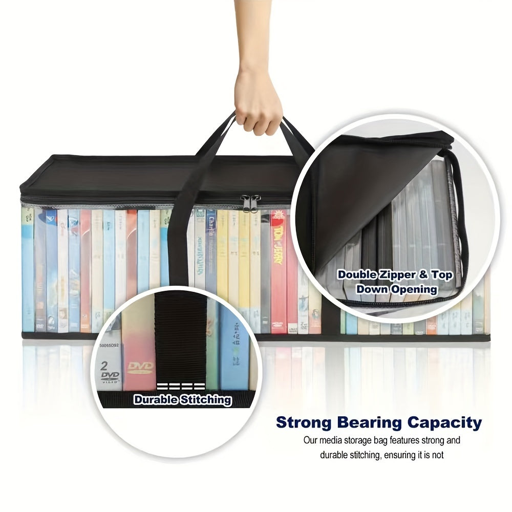 DVD Storage Bag Organizer Clear Plastic Holders Carrying Handles