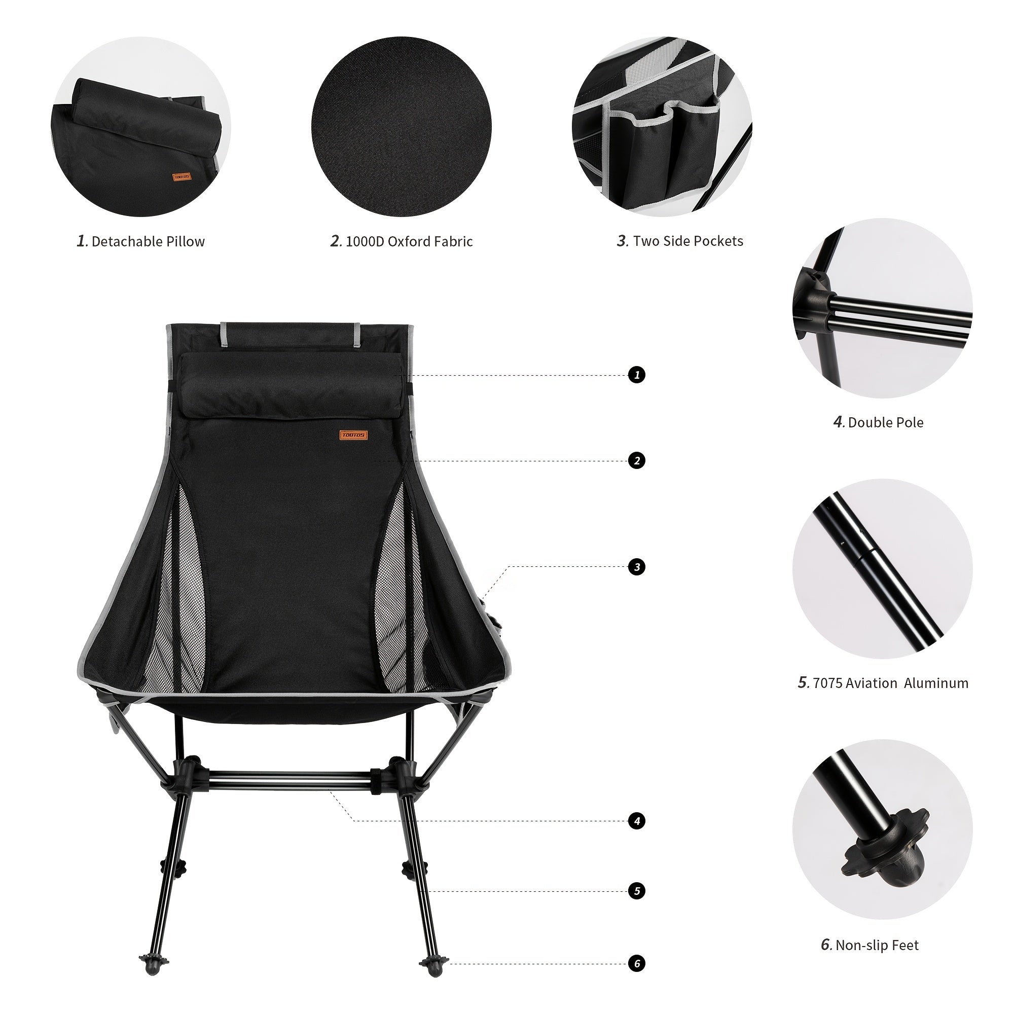 Camping Chair w/ Carry Bag for Outdoor Activities