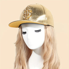 Dollar Label Snapback Hat Golden Crocodile Baseball Cap