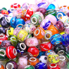 30-50-100pcs 15x11mm Large Hole Glass Bead Loose Bead DIY Jewelry Accessories