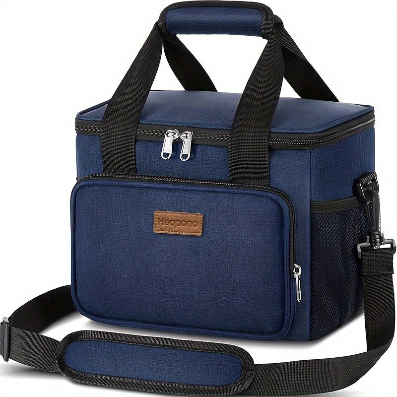 15L Insulated Lunch Bag Soft Cooler Tote Oxford Fabric Manual Functionality