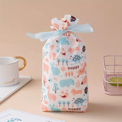 Ribbon Drawstring Bag Christmas Gift Bag Nougat Baking Halloween Candy Bag