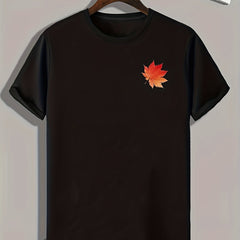 Mapel Leaf Print Men's Comfy T-shirt for Summer