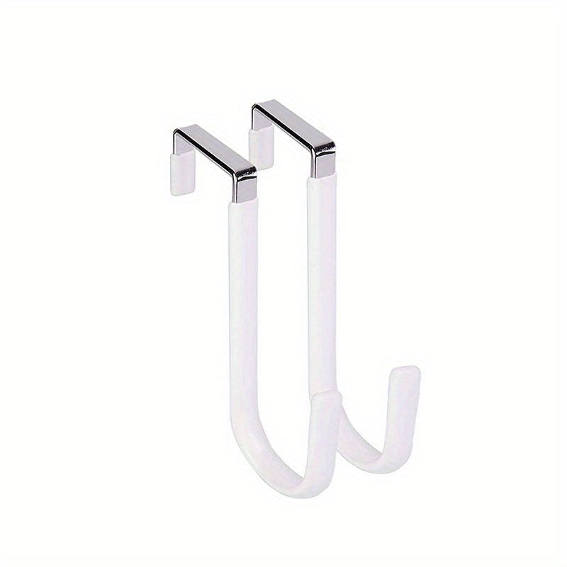 2pcs Over The Door Hook Heavy Duty Metal Hanger for Towels Clothes Bags Cubicle