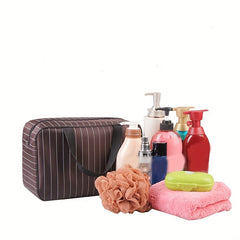Striped Toiletry Bag Waterproof Travel Business Trip Storage Cosmetic Bag