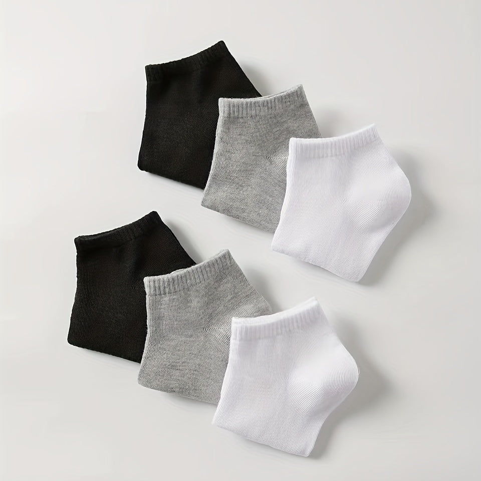 6 Pairs Solid Sports Socks for Women