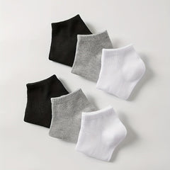6 Pairs Solid Sports Socks for Women
