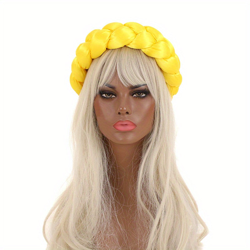 Satin Braided Big Headband Elastic Hair Band