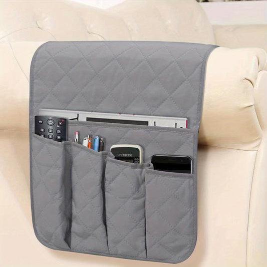 Sofa Armrest Hanging Bag Remote Control Storage 5 Pocket Magazines Organizer