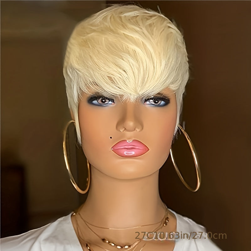 Short Pixie Wig With Bang Synthetic Fiber Women Daily Party Decors