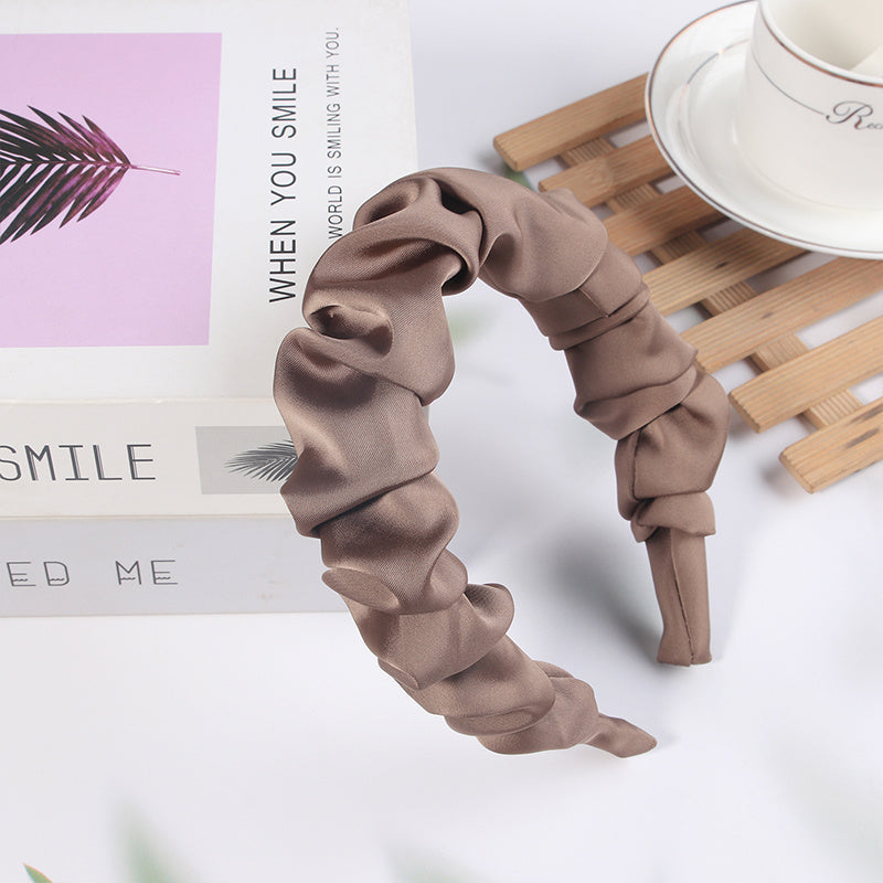Wide Satin Headband Women Non Slip Hair Bands