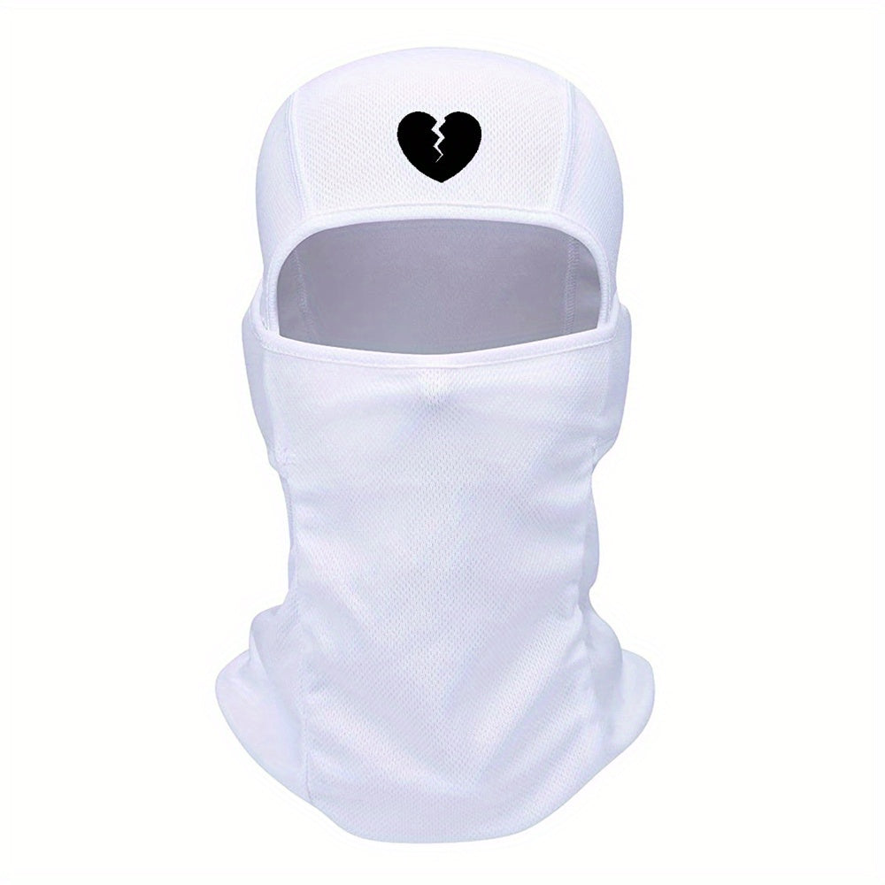 Heart Broken Print Balaclava Outdoor Sports Mask