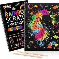 Rainbow Scratch Off Notebook Set - 12 Sheets