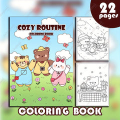 LZX Upgraded Deluxe Thick Paper 22pg 29 COZY ROUTINE Drawing Coloring Book