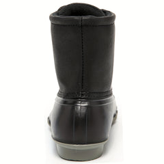 Thermal Waterproof PVC Duck Boots Lace Up Flat Non Slip Rain Snow Boots
