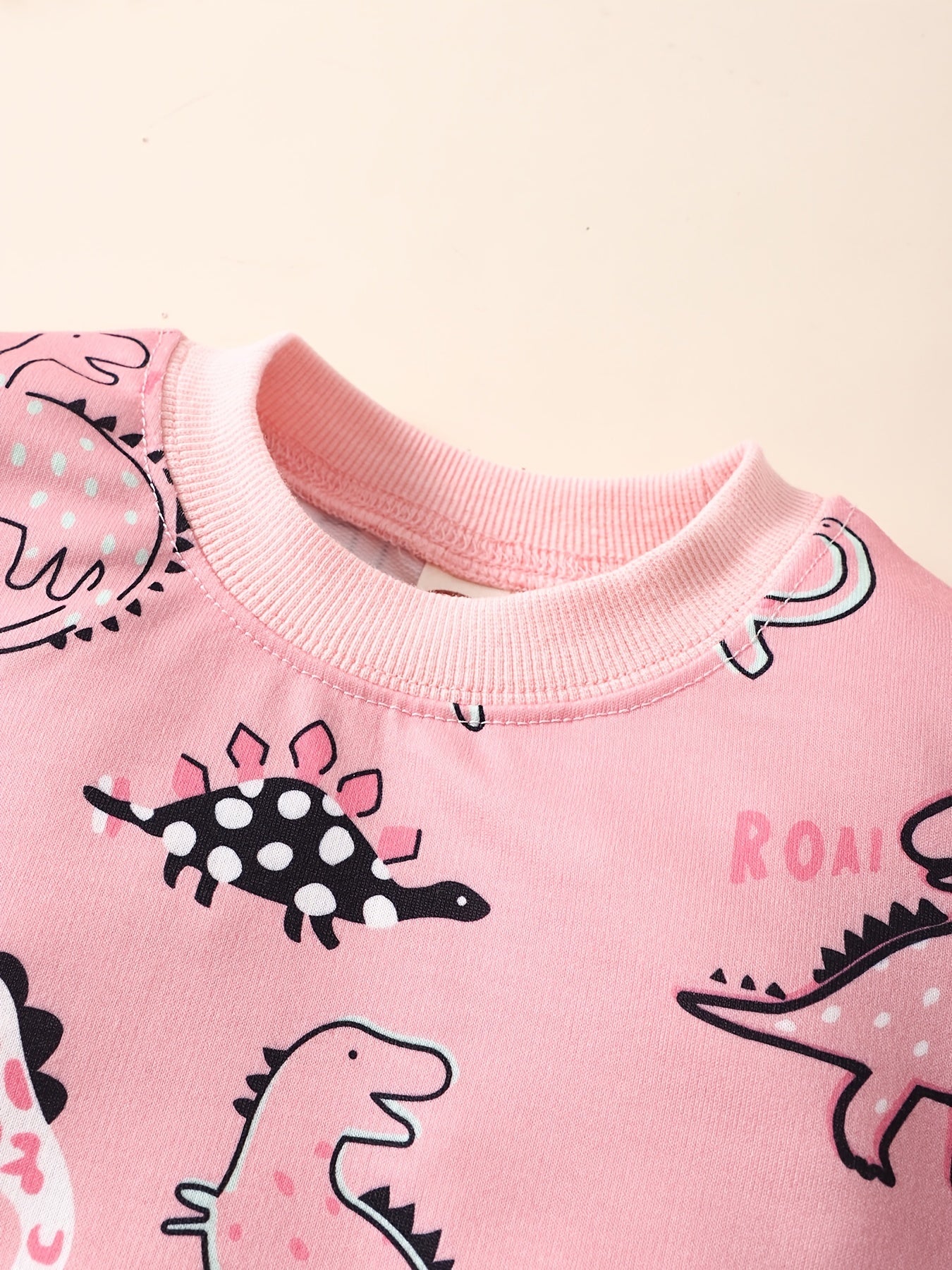2pcs Baby Girls Dinosaur Print Top & Pant Set Kids Clothes
