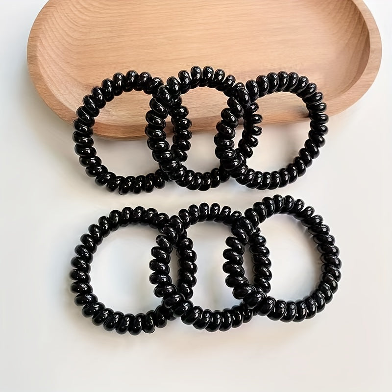 Spiral Hair Tie Waterproof Elastic Ponytail Holder Hair Accessories