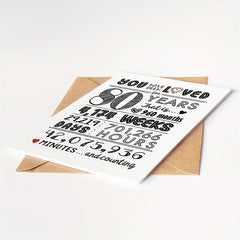 80th Birthday Card & Decorations Set - 80 Years Loved Celebration