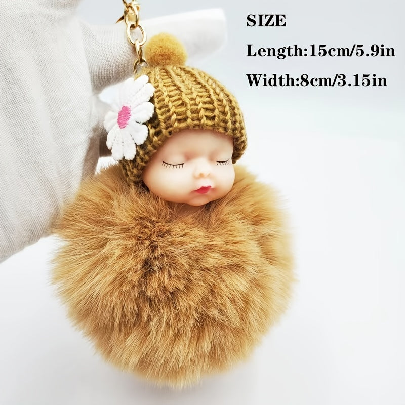 Cartoon Fur Ball Keychain Charm for Bags