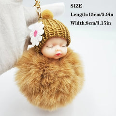 Cartoon Fur Ball Keychain Charm for Bags