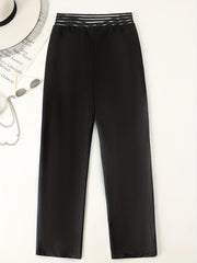 Women's Plus Solid Mesh High Rise Stretch Straight Leg Trousers