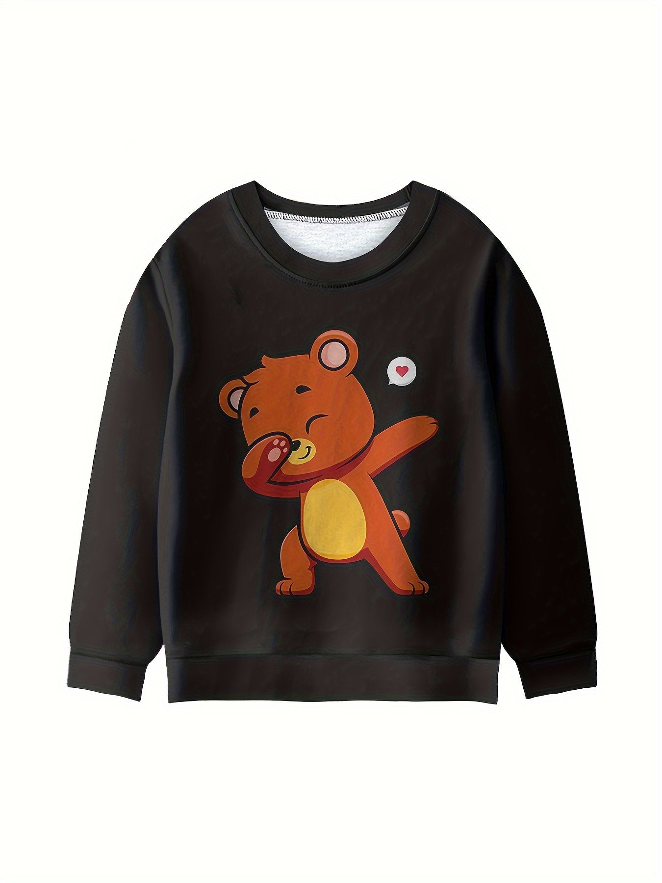 Girls Dancing Bear Graphic Sweatshirt Long Sleeve Pullover