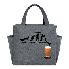 Cheering Friday Beer Insulated Lunch Bag Canvas Cooler Tote for Office School