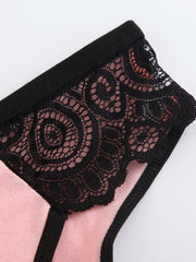 6 Pack Colorful Cotton Panties with Lace Trim Bikini Briefs