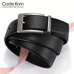 Men's Leather Belt With Pin Buckle Top Layer Cowhide Business Style
