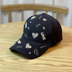 Love Graffiti Embroidery Baseball Cap Solid Dad Hat