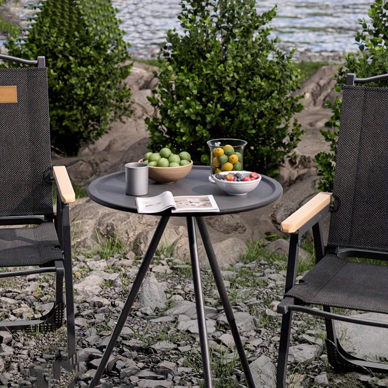 Portable Adjustable Height Round Table for Camping