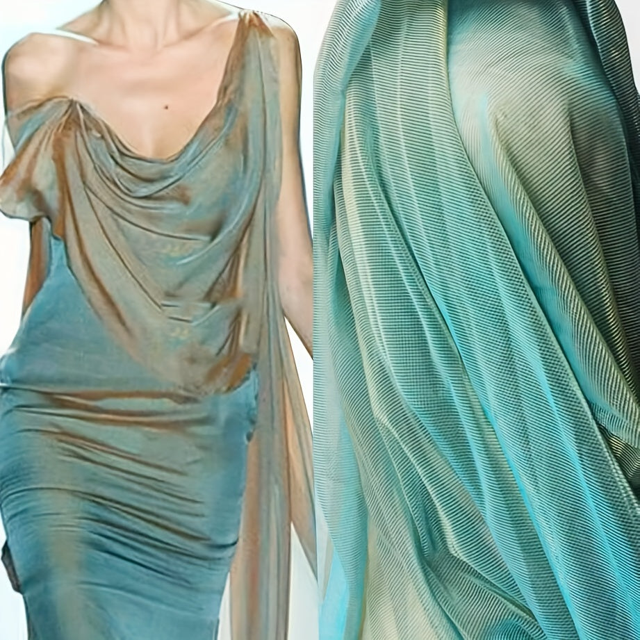 Dreamy Laser Gradient Mesh Fabric Dress for Stage
