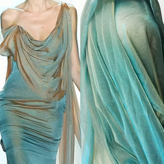 Dreamy Laser Gradient Mesh Fabric Dress for Stage