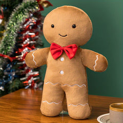 40cm Christmas Gingerbread Man Wreath Festive Decoration & Plush Toy Gift