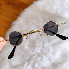 Vintage Steam Punk Metal Small Round Sunglasses For Women Unisex