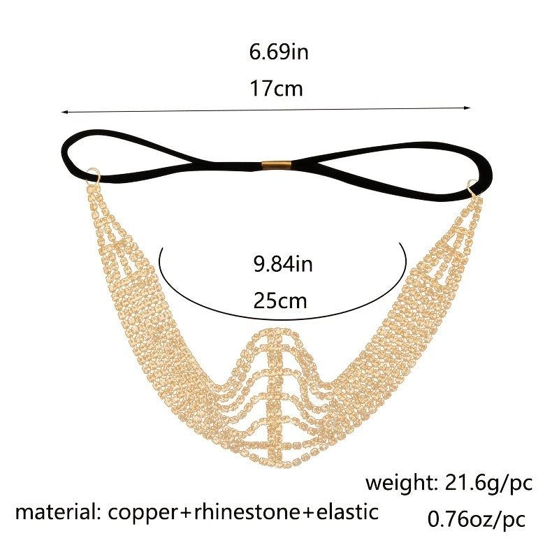 Rhinestone Head Chain Bridal Headband Crystal Hair Band Wedding Headpiece