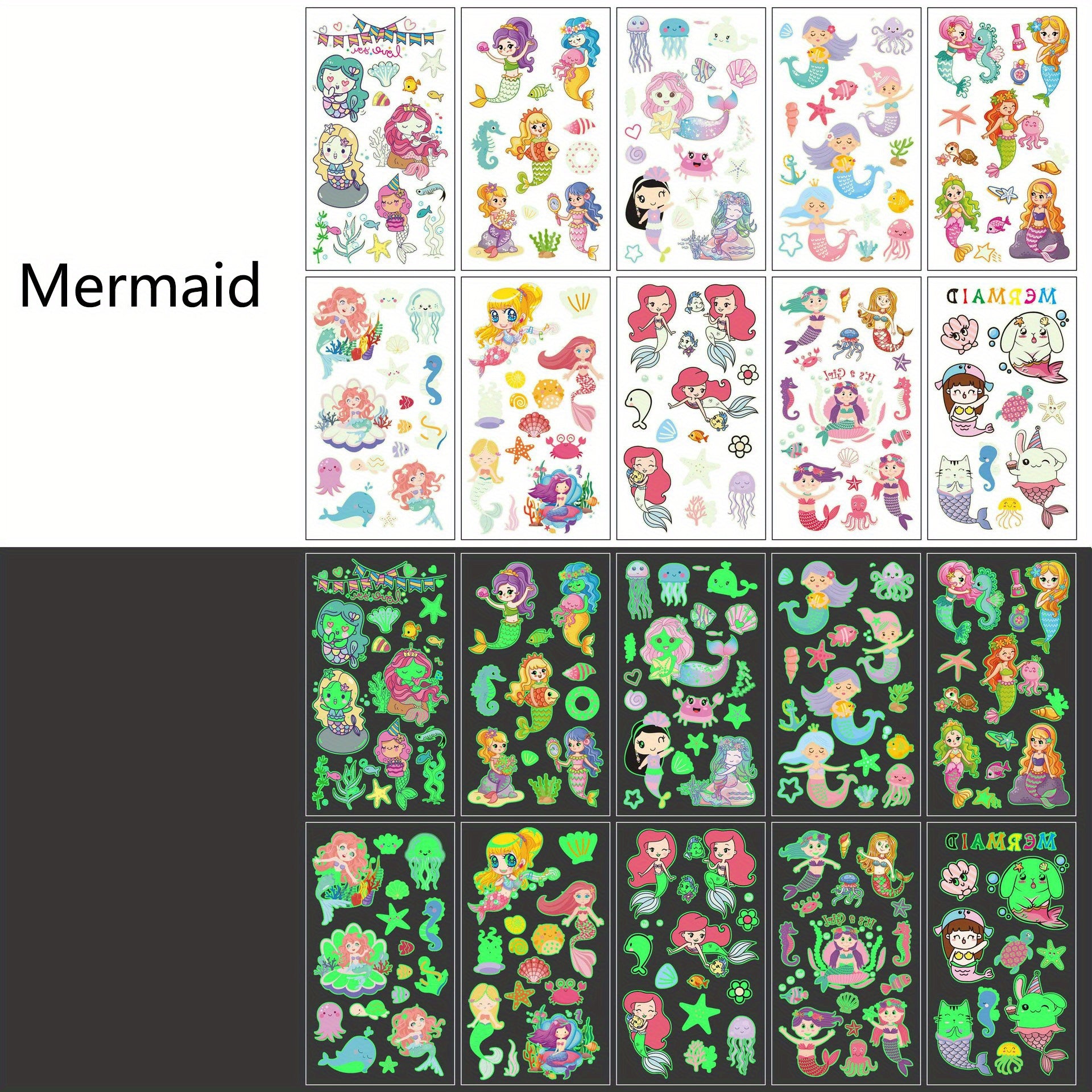 Nightglow Temporary Tattoos for Kids - Waterproof & Long lasting