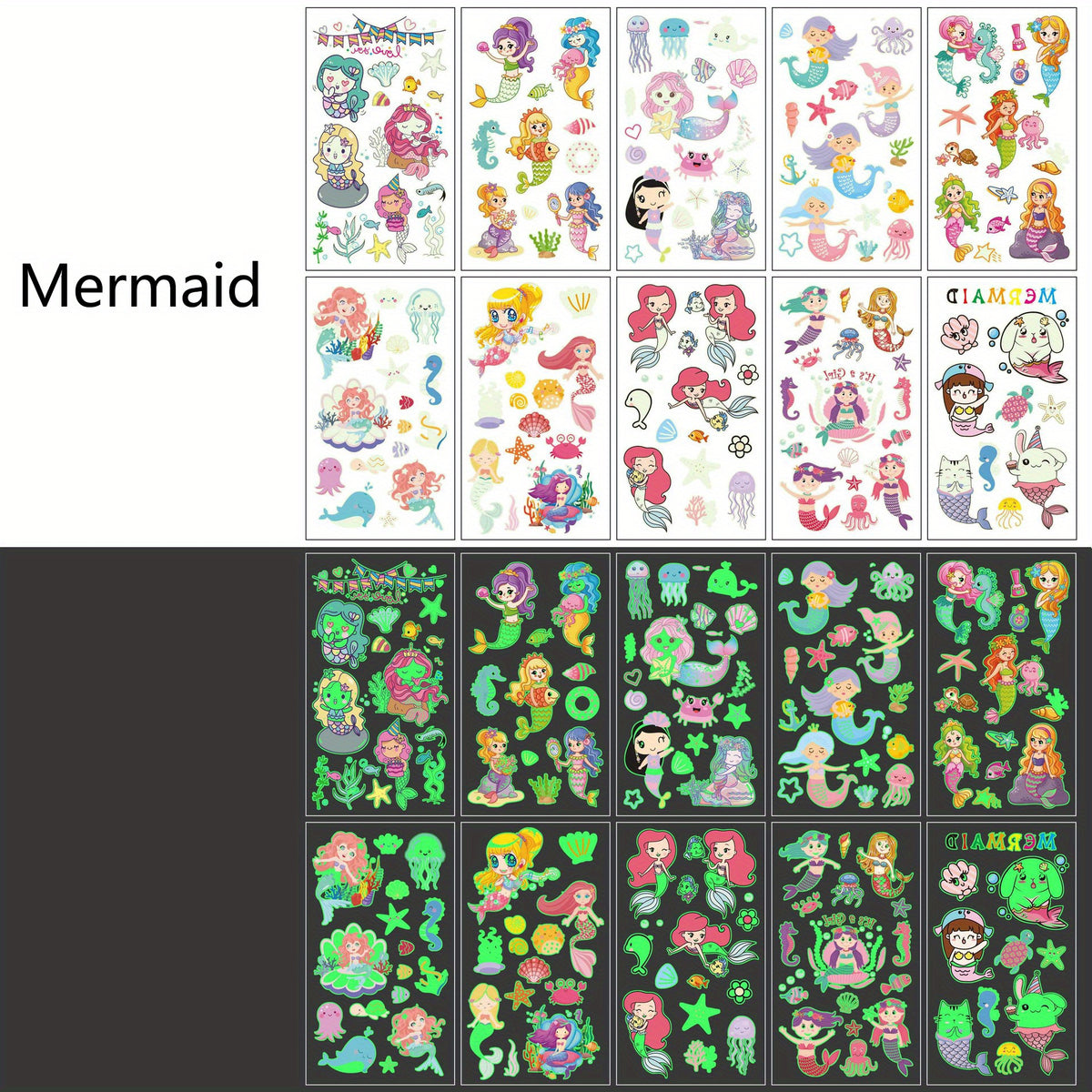 Nightglow Temporary Tattoos for Kids - Waterproof & Long lasting