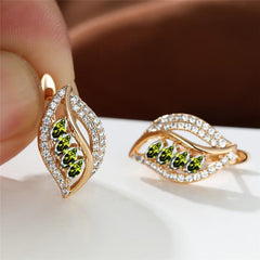Marquise Cut Multicolor Stone Clip On Hook Earrings CZ Drop Dangle