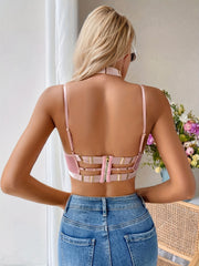 Strappy Push Up Bra Ring Linked Zipper Bra Women's Lingerie